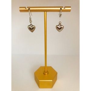 Silver Hearts Fishhook Earrings